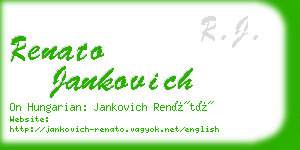 renato jankovich business card